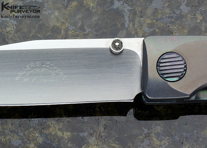 Michael Walker Custom Knife Machined Black Linen Micarta Anodized Titanium Bolstered Linerlock - Image 2