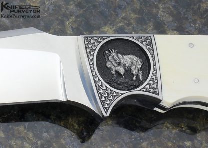 D'Holder Custom Knife "Mountain Goat" Engraved by Bruce Shaw Finger Grooved Clip Blade Hunter - Image 2