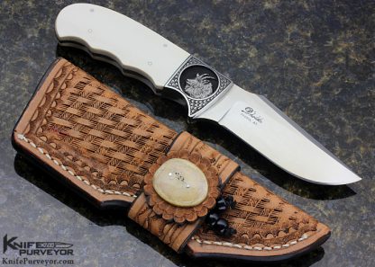 D'Holder Custom Knife "Mountain Goat" Engraved by Bruce Shaw Finger Grooved Clip Blade Hunter - Image 7