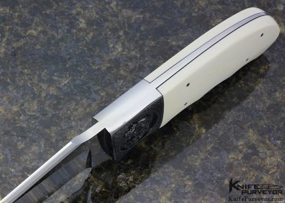 D'Holder Custom Knife "Mountain Goat" Engraved by Bruce Shaw Finger Grooved Clip Blade Hunter - Image 4