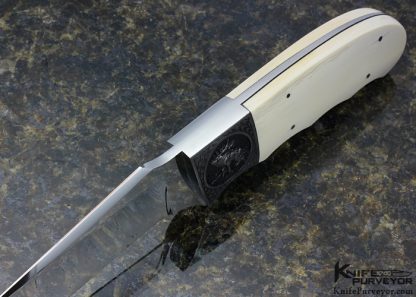 D'Holder Custom Knife Engraved by Bruce Shaw "Elk" Mammoth Finger Grooved Clip Blade Hunter - Image 4