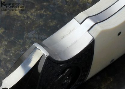 D'Holder Custom Knife Engraved by Bruce Shaw "Tiger" Mammoth Finger Grooved Clip Blade Hunter Tiger - Image 6