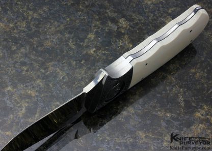D'Holder Custom Knife Engraved by Bruce Shaw "Tiger" Mammoth Finger Grooved Clip Blade Hunter Tiger - Image 5
