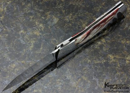 Scott Sawby Custom Knife Fire Agate & Black Jade "Killdeer" Self Lock - Image 6