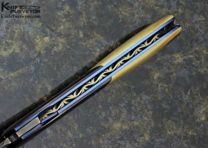 Howard Clark Custom Knife MS 18Kt. Gold Thumb Stud Linerlock - Image 8