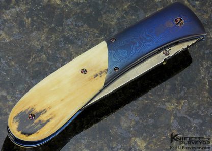 Howard Clark Custom Knife MS 18Kt. Gold Thumb Stud Linerlock - Image 4