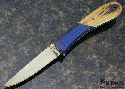 Howard Clark Custom Knife MS 18Kt. Gold Thumb Stud Linerlock