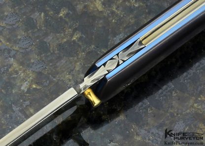 Howard Clark Custom Knife MS 18Kt. Gold Thumb Stud Linerlock - Image 6