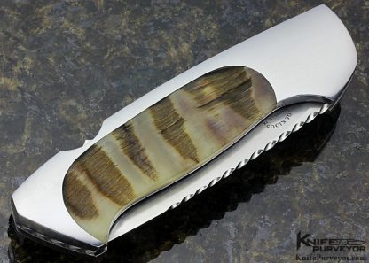 Joe Kious Custom Knife Semi Interframe Sheep Horn Lockback - Image 6