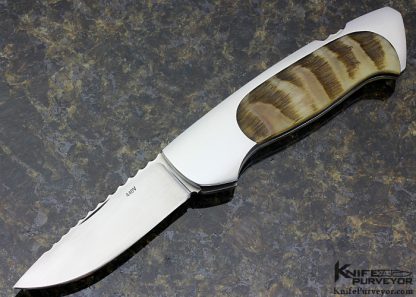 Joe Kious Custom Knife Semi Interframe Sheep Horn Lockback