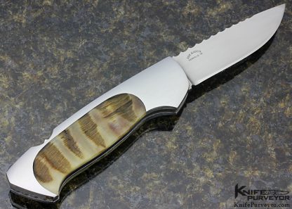 Joe Kious Custom Knife Semi Interframe Sheep Horn Lockback - Image 4