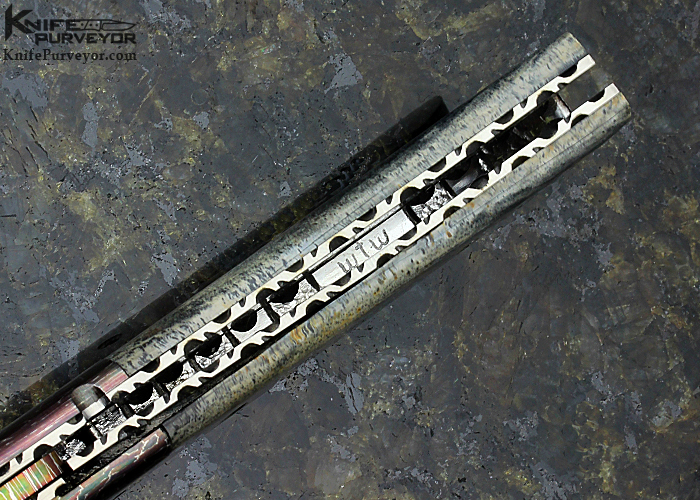 Wayne Whittaker Custom Knife Blued Robert Eggerling Damascus Linerlock - Image 7