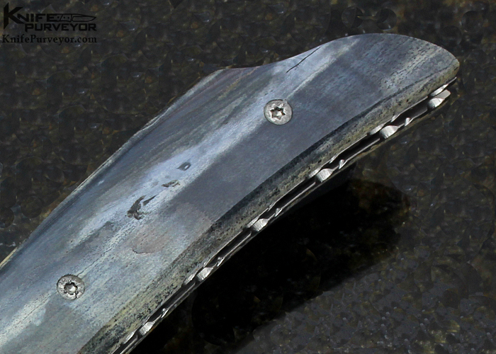 Wayne Whittaker Custom Knife Blued Robert Eggerling Damascus Linerlock - Image 3