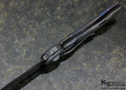 Gudy van Poppel Custom Knife Damascus Frame Lock Flipper - Image 6