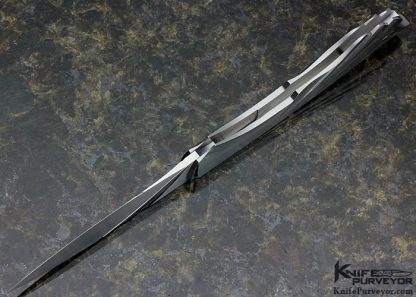 Bill Tuch Custom Knife Fluted Stainless Steel "Velocity" Lockback Folder - Image 6