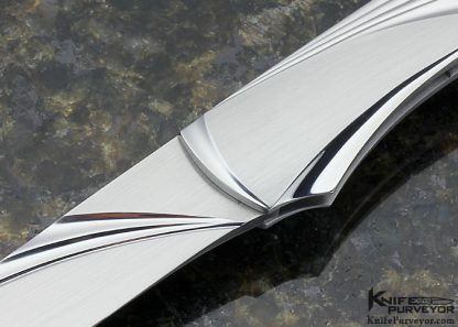 Bill Tuch Custom Knife Fluted Stainless Steel "Velocity" Lockback Folder - Image 2