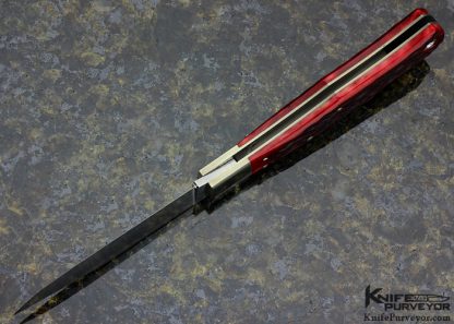 Jess Horn Custom Knife #163 Red Jigged Bone Lockback Bullet - Image 6