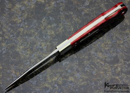 Jess Horn Custom Knife #163 Red Jigged Bone Lockback Bullet - Image 5