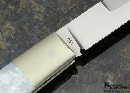 Jess Horn Custom Knife #051 Mother of Pearl Shell FBK Lockback - Image 5