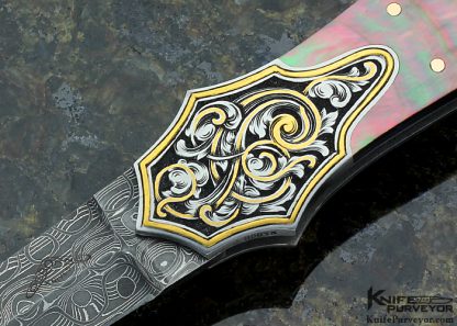 Warren Osborne Custom Knife Engraved by Jon Robyn Lockback Dagger - Image 2