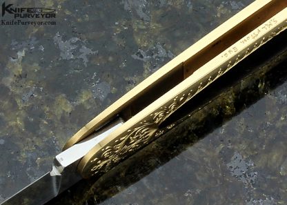 Eugene Shadley Custom Knife Engraved By Simon Lytton Blacklip Tahitian Pearl Shell Inlay Slip Joint - Image 8