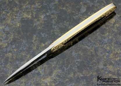 Eugene Shadley Custom Knife Engraved By Simon Lytton Blacklip Tahitian Pearl Shell Inlay Slip Joint - Image 6