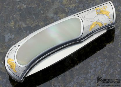 John W. Smith Custom Knife Sole Authorship Engraved with Mother of Pearl Inlay Lockback - Image 4