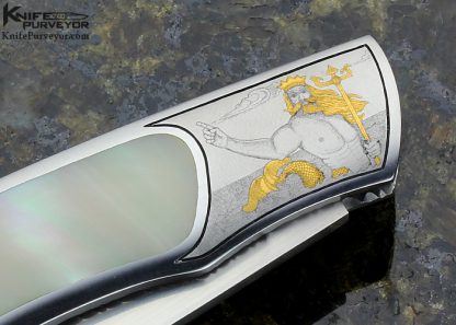 John W. Smith Custom Knife Sole Authorship Engraved with Mother of Pearl Inlay Lockback - Image 5