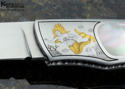 John W. Smith Custom Knife Sole Authorship Engraved with Mother of Pearl Inlay Lockback - Image 2