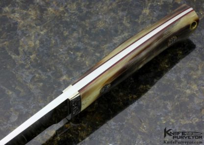 Bob Loveless Custom Knife Riverside Football Logo Big Horn Sheep Semi Skinner Engraved by Lynton McKenzie - Image 4