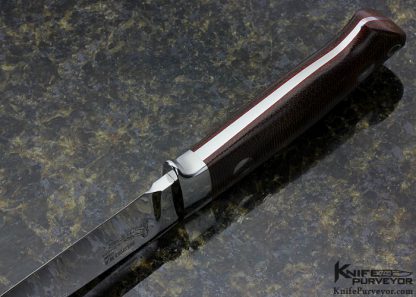 Bob Loveless Custom Knife Double Nude Logo Green Canvas Micarta with Stainless Steel Escutcheon "Field and Stream" - Image 6