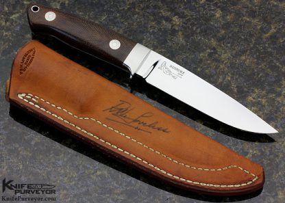 Bob Loveless Custom Knife Double Nude Logo Green Canvas Micarta with Stainless Steel Escutcheon "Field and Stream" - Image 3