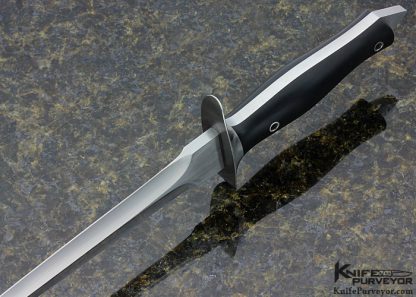 Walter Brend Custom Knife Black Linen Micarta Dagger - Image 6