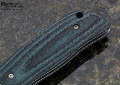 Allen Elishewitz Custom Knife Textuered Green/Black G10 and Bead Blasted Titanium Early Tanto Linerlock Folder - Image 3