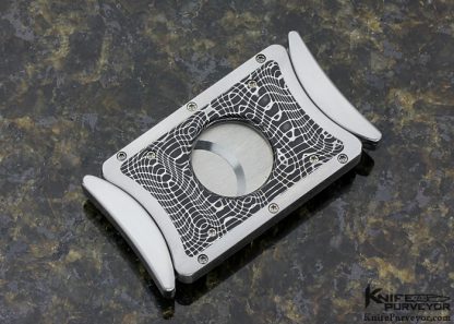 Mathew Lerch Custom Devin Thomas Spirograph Damascus Cigar Cutter - Image 2