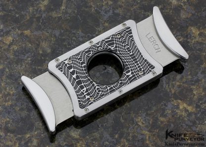 Mathew Lerch Custom Devin Thomas Spirograph Damascus Cigar Cutter