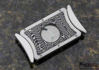 Mathew Lerch Custom Devin Thomas Spirograph Damascus Cigar Cutter - Image 4