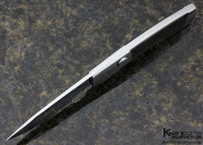 Scott Sawby Custom Knife Carbon Fiber Goshawk Button Lock - Image 4