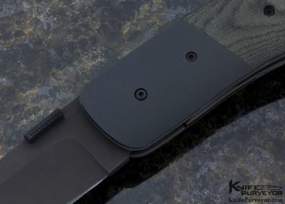 Jim Minnick Custom Knife 416 Stainless Steel with Black Oxidized Finish & Canvas Micarta Tactical Linerlock - Image 2