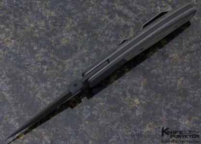 Jim Minnick Custom Knife 416 Stainless Steel with Black Oxidized Finish & Canvas Micarta Tactical Linerlock - Image 4