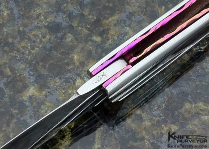 Stephen Olszewski Custom Knives Flowing Ribbons Carved Art Deco Knife Linerlock - Image 7