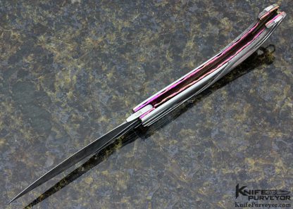 Stephen Olszewski Custom Knives Flowing Ribbons Carved Art Deco Knife Linerlock - Image 6