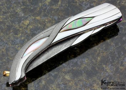 Stephen Olszewski Custom Knives Flowing Ribbons Carved Art Deco Knife Linerlock - Image 4