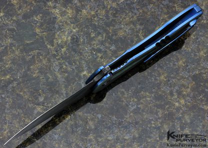 Neil Blackwood Custom Knife Acid Wash Tumbled Steel with Hamon and Titanium "Mini Skirmish" Framelock Flipper - Image 5