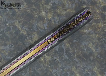 Don Hanson III Custom Knives Sole Authorship Damascus & Black Lip Tahitian Pearl Shell Linerlock - Image 5
