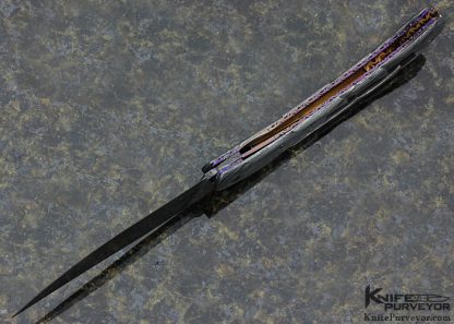 Don Hanson III Custom Knives Sole Authorship Damascus & Black Lip Tahitian Pearl Shell Linerlock - Image 6