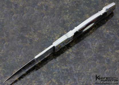 Scott Sawby Custom Knife 5 Piece Inlayed Self Lock Dagger Engraved by Jon Robyn - Image 5