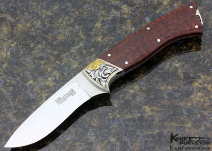 Curt Erickson Custom Knife Snakewood Hunter Engraved by Juile Warenski