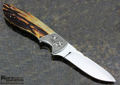 Dennis Friedly Custom Knife Stag Hunter Engraved By Bruce Shaw - Image 3
