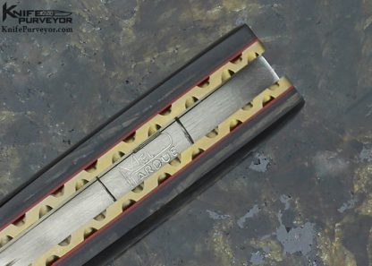 Mel Pardue Custom Knife Damascus & Black Lip Pearl Linerlock Physicians Knife - Image 5